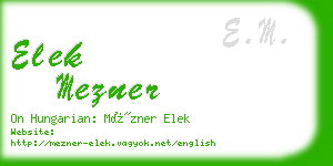 elek mezner business card